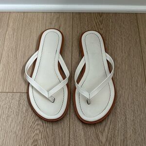 Jcrew White Leather Flip Flops made in Italy